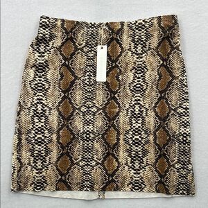 3For$20 Olivaceous Brown Snake Print Mini Skirt size Large NWT